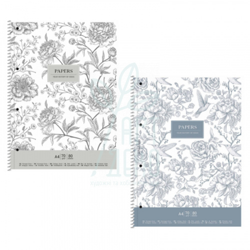 Коледж-блок Student, спiраль, А4+ (21,5х30,5 см), картон, лінійка, 70 г/м2, 80 л., Школярик