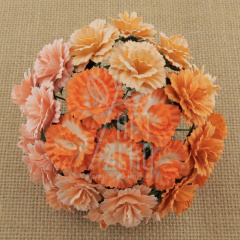 Квіти паперові Гвоздика, помаранчеві тони, 2,5 см, 5 шт, Тайланд