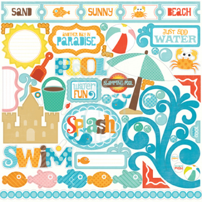 Лист наклейок 30х30 см Splash Collection Kit Element Stickers, Echo Park