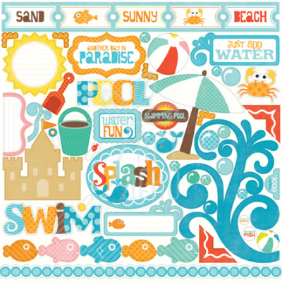 Лист наліпок Splash Collection Kit Element Stickers, 30х30 см, Echo Park