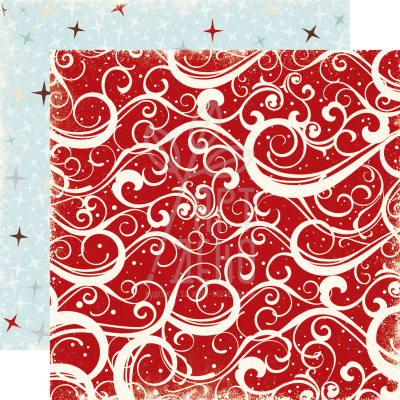 Аркуш паперу 30х30 см Wintertime/Red Swirls, Echo Park