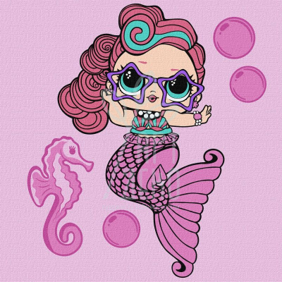 Набір для розпису за номерами "L.O.L. Surprise! Mermaids Waves", 40х40, Ідейка 