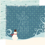 Аркуш паперу 30х30 см Wintertime/Snowman, Echo Park
