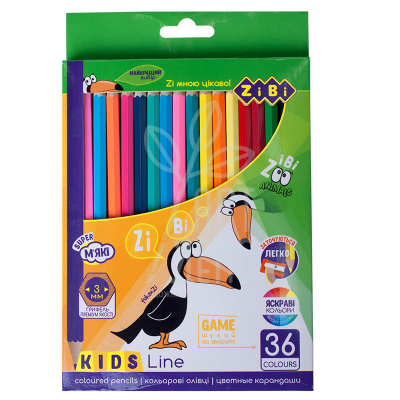 Набір олівців кольорових Kids Line, 36 кол., ZiBi