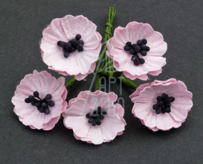 Квіти паперові Мак, ніжно-фіолетовий, 2 см, 5 шт., Тайланд