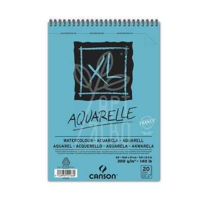 Альбом для акварелі XL Watercolour, спіраль, дрібне зерно, А5, 300 г/м2, 20 л., Canson