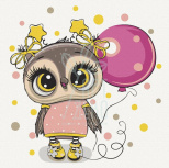 Набір для розпису за номерами "Совеня з кулькою", 30х30 см, ArtCraft