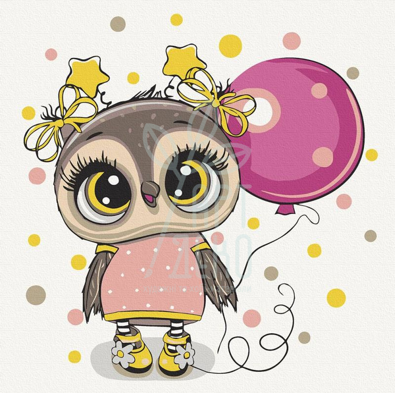 Набір для розпису за номерами "Совеня з кулькою", 30х30 см, ArtCraft