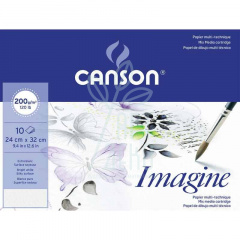 Блок-склейка для змішаних технік Mix Media Imagine, 24х32 см, 200 г/м2, 10 л., Canson