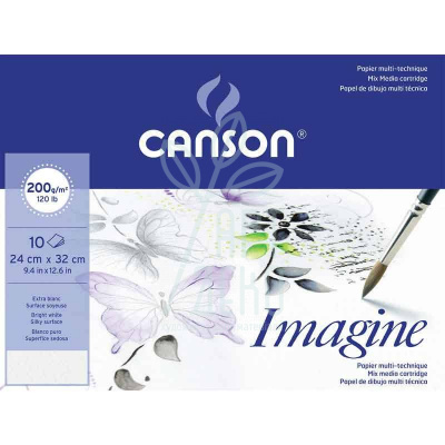 Блок-склейка для змішаних технік Mix Media Imagine, 24х32 см, 200 г/м2, 10 л., Canson