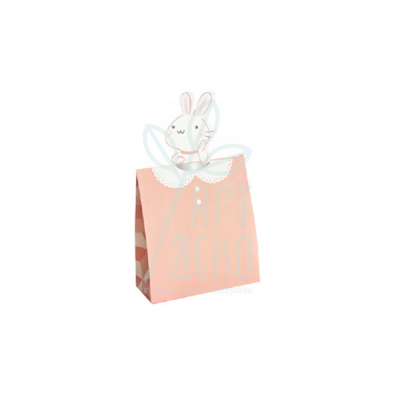 Коробка-саше подарункова "Зайка", 13,5х12,5х5,5 см, рожева, Україна