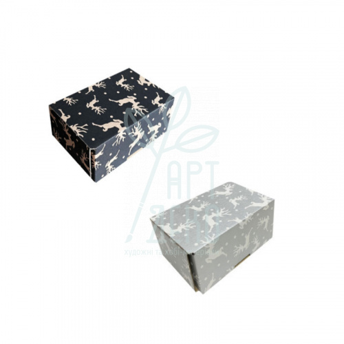 Коробка подарункова, гофрокартон "Олені", 12х8,4х5,3 см, Україна