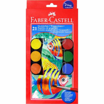Набір акварельних фарб, сухих, 21 шт, Faber-Castell