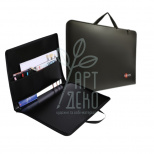 Папка-портфель пластикова, А2 (42х59,4 см), чорна, Santi