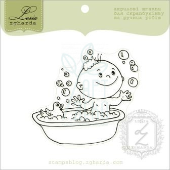 Штамп силіконовий "Хлопчик купається у ванні", 6,3х5,6 см, Україна