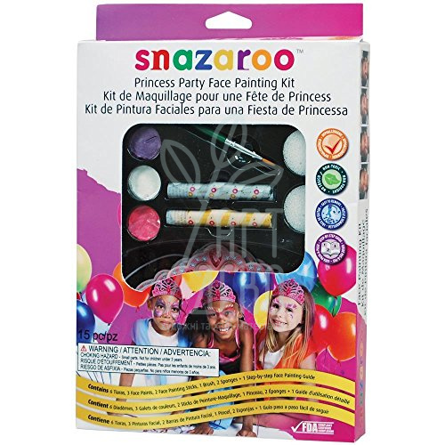 Набір фарб для аквагриму Princess Gift set, 3 кол.+2 олівці+пензлик+2 спонжі+6 діадем, Snazaroo