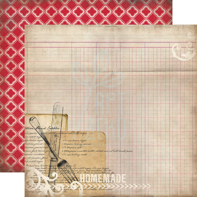 Аркуш паперу 30х30 см Home Sweet Home Collection Kit/Recipe Card, Carta Bella