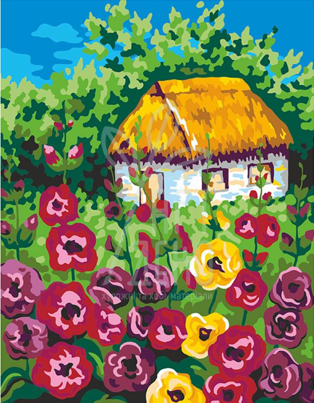 Набір для розпису за номерами "Мальви біля хати", ROSA START