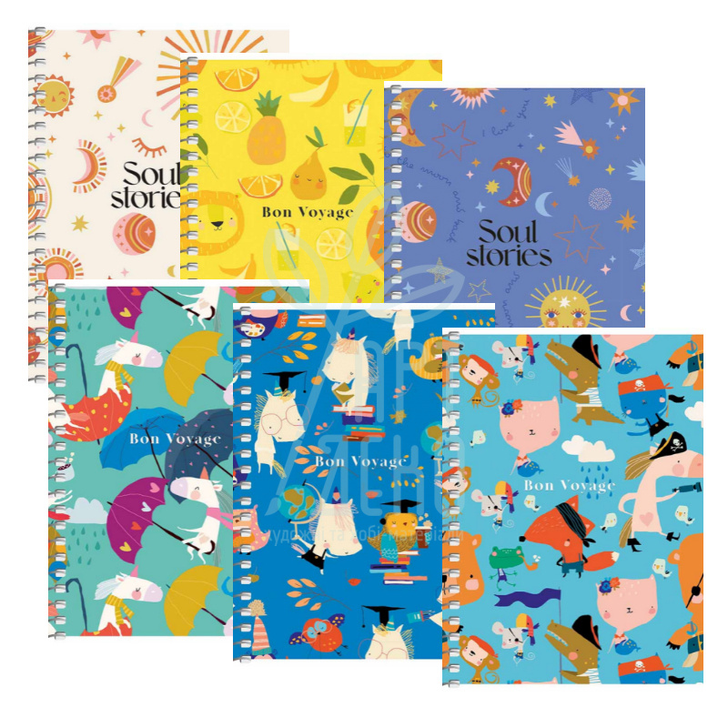 Блокнот для записів, спiраль, А6 (10,5х14,8 см), 60 г/м2, клітинка, білий блок, 80 л., Школярик