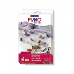 Набір полімерної глини для виготовлення біжутерії Fimo Effect "Glam Colours", 6 кольорів по 57 г