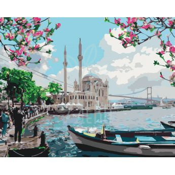 Набір для розпису за номерами Міський пейзаж "Турецьке узбережжя" 40х50 см, Ідейка