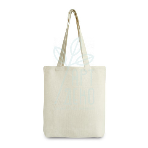Еко-сумка, натуральне полотно, бежева, з дном, 36,5х37 см, ручки 60 см, Україна