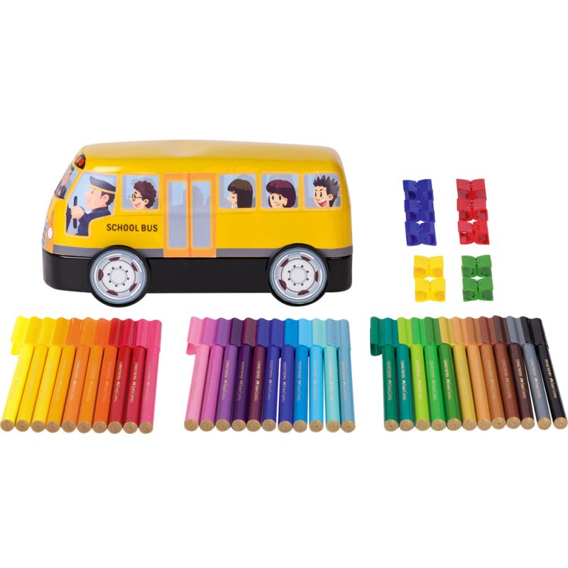 Набір фломастерів Connector "Автобус", 33 шт, Faber-Castell
