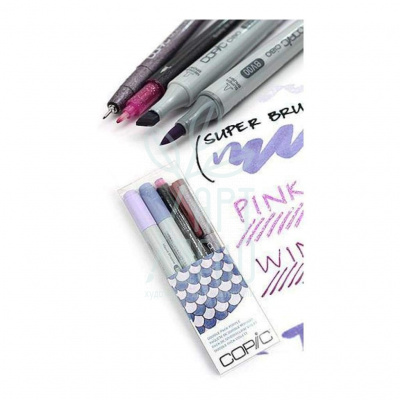 Набір маркерів Ciao Set "Doodle Pack Purple", 2 маркери, + лайнер, + ручка, Copic