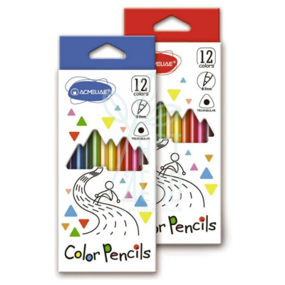 Набір олівців кольорових, тригранні, 12 шт, Acmeliae
