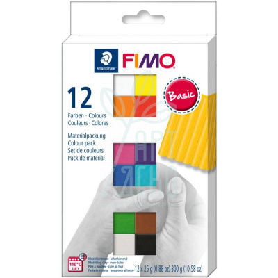 Набір полімерної глини "Basic Colours", 12х25 г, Fimo