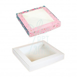 Коробка подарункова з віконцем "Прянична", 20х20х3 см, Україна