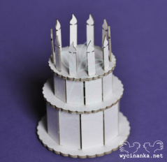 Чипборд Торт зі свічками 3D, Wycinanka