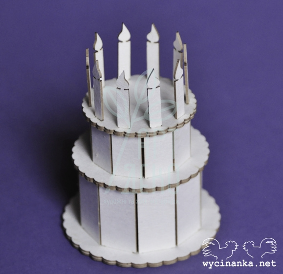 Чипборд 3D "Торт зі свічками" , Wycinanka