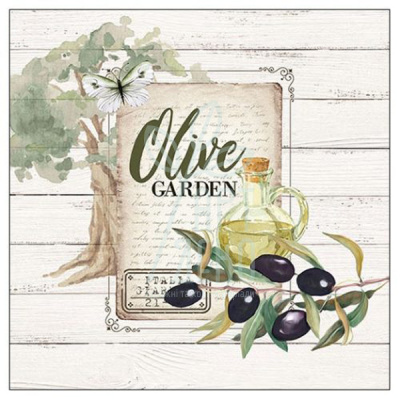 Серветка для декупажу "Оливковий сад", 33x33 см, 18,5 г/м2, Ambiente