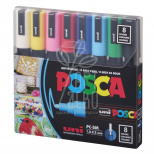 Набір маркерів акрилових Posca,1,8-2,5 мм, 8 шт, Uni