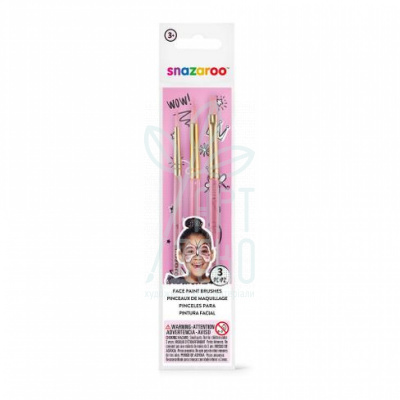 Набір пензлів для гриму Girls set of 3 face paint brushes, 3 шт., Snazaroo