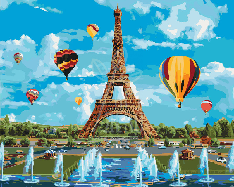 Набір для розпису за номерами "Місто кохання", 40х50 см, Ідейка