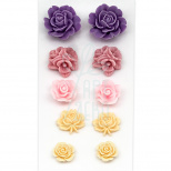 Набір квітів з пластику "Sunset colors", 10 шт, Scrapberry's