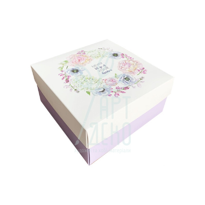 Коробка подарункова "Квітковий віночок", 20х20х10 см, Україна
