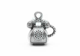 Підвіска металева "Ретро телефон", античне срібло, 12х15 мм, Scrapberry's