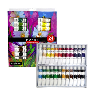 Набір акрилових фарб Professional Series "Flowers", 12х12 мл, Monet Набір акрилових фарб Professional Series "Flowers", 12х12 мл, Monet