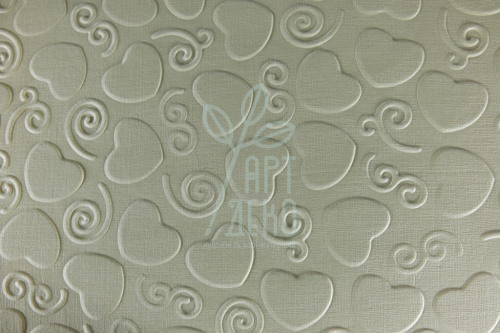 Папір текстурований, тиснений "Серця 1", бежевий, 13х18 см, Україна