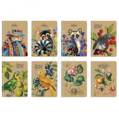 Блокнот для записів, спiраль, А6 (10,5х14,8 см), 70 г/м2, клітинка, кремовий блок, 80 л., Школярик