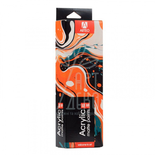 Набір акрилових фарб Waves, матові, 12x10 мл, Arteo