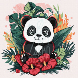 Набір для розпису за номерами "Панда в тропіках", 30х30 см, Ідейка