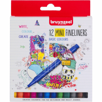 Набір лайнерів Fineliners Mini, 12 кол., Bruynzeel