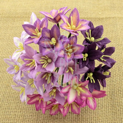 Квіти паперові Лілія, фіолетові тони, 3 см, 5 шт, Тайланд