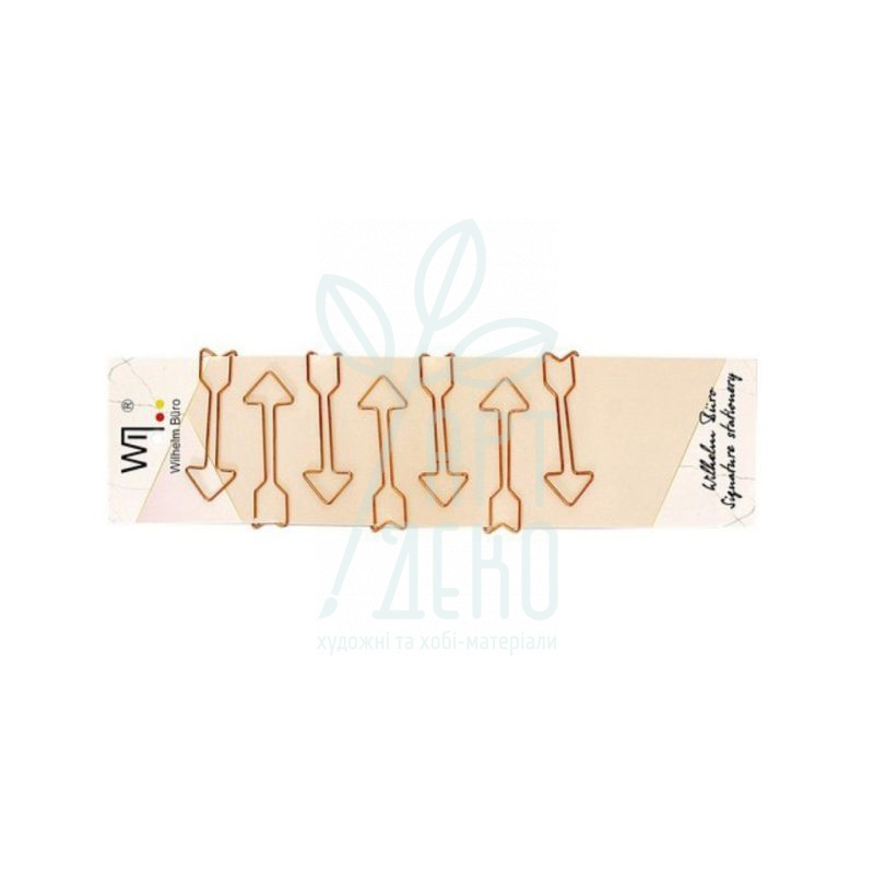 Набір скріпок "Стріли", рожеве золото, 50 мм, 7 шт, WB