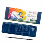 Набір акварельних фарб Gallery "Spectrum", в металевому пеналі, кювети, 14 кол., + пензель, ROSA