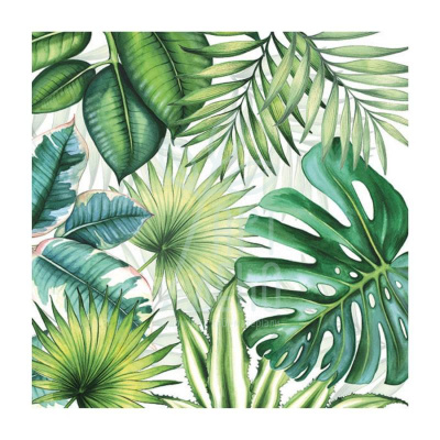 Серветка для декупажу "Тропічне листя", 33x33 см, 18,5 г/м2, Ambiente